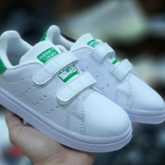 Giày thể thao Adidas Stan Smith màu trắng xanh lá size 21-35 cho bé ;