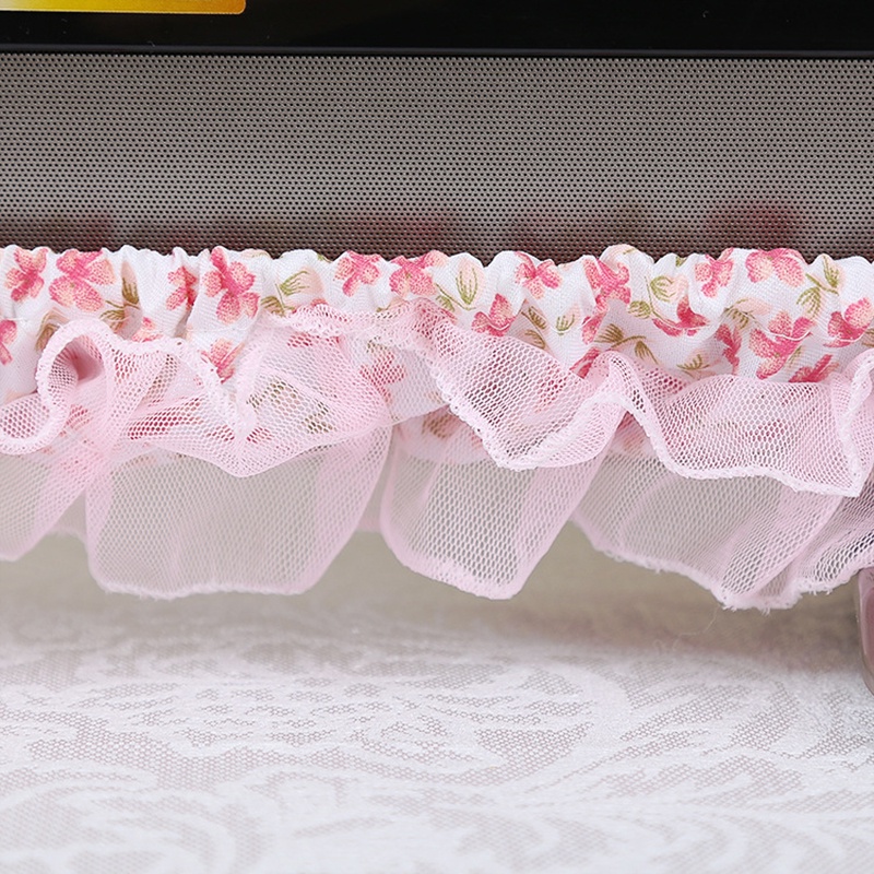 Rèm Cửa Vải Ren Hình Tròn Che Phủ Màn Hình tv Chống Bụi Co Giãn Trang Trí Nhà Cửa