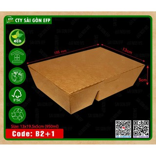 Hộp giấy đựng cơm 2 ngăn ( 50 cái)