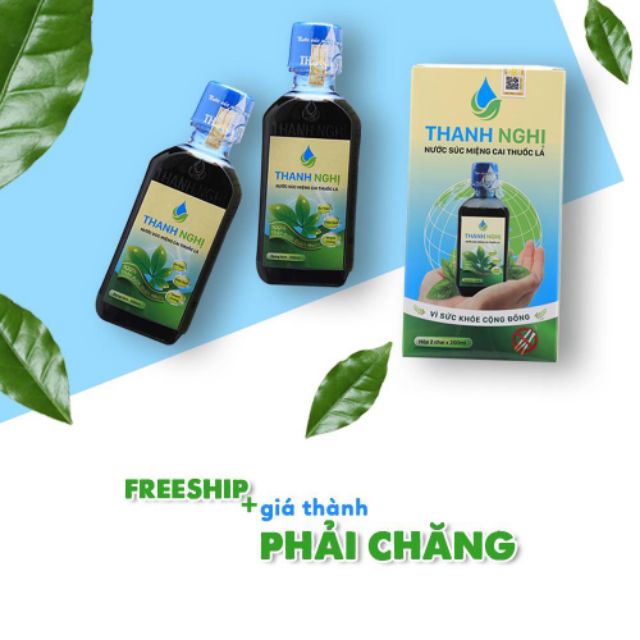 Giá sỉ 1 hộp 2 chai nước xúc miệng cai thuốc lá thanh nghị