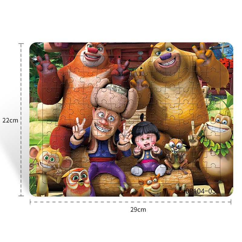 Bộ Đồ Chơi Xếp Hình Hoạt Hình 3 + Gồm 104 Mảnh Ghép Đáy Giáo Dục Sớm Cho Bé