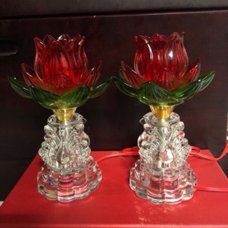 Đèn thờ hoa sen có thân hình công cao 22 cm(1 đôi)