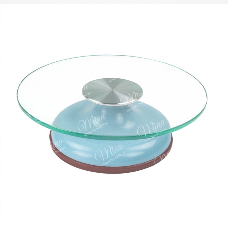 Bàn xoay Inox Mặt KÍNH trang trí bánh kem