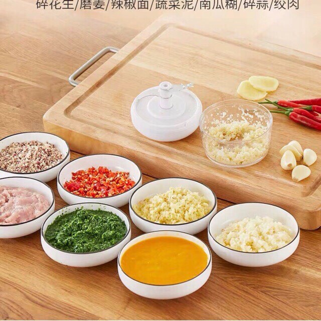 [Hàng Mới Về] Dụng cụ xay tỏi, ớt, gừng, hành khô - Cối xay tỏi ớt đa năng kéo tay