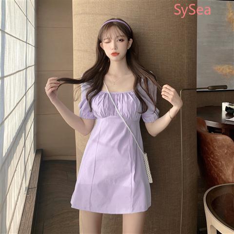 Đầm Midi Nữ Dáng Chữ A Tay Ngắn Màu Tím | BigBuy360 - bigbuy360.vn