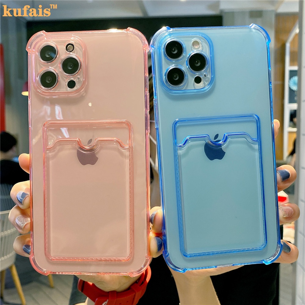 Ốp Điện Thoại Trong Suốt Có Ngăn Đựng Thẻ Cho Iphone 12 Pro MAX 8 Plus X XR XS 11 Pro MAX se2020 | BigBuy360 - bigbuy360.vn
