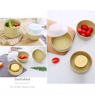 HCM - Hộp cơm lúa mì 2 ngăn có ngăn đựng canh kèm chén lúa mì