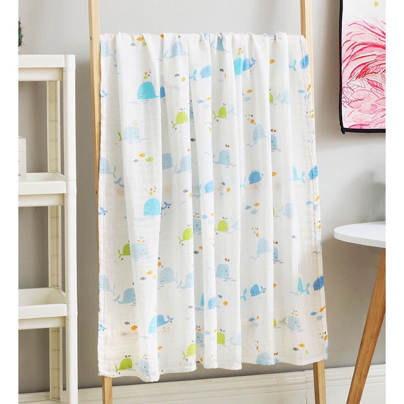 EMMAKIDS - khăn aden anais 70% sợi tre - 30% cotton - kích thước 110x130 Hôp 2 khăn