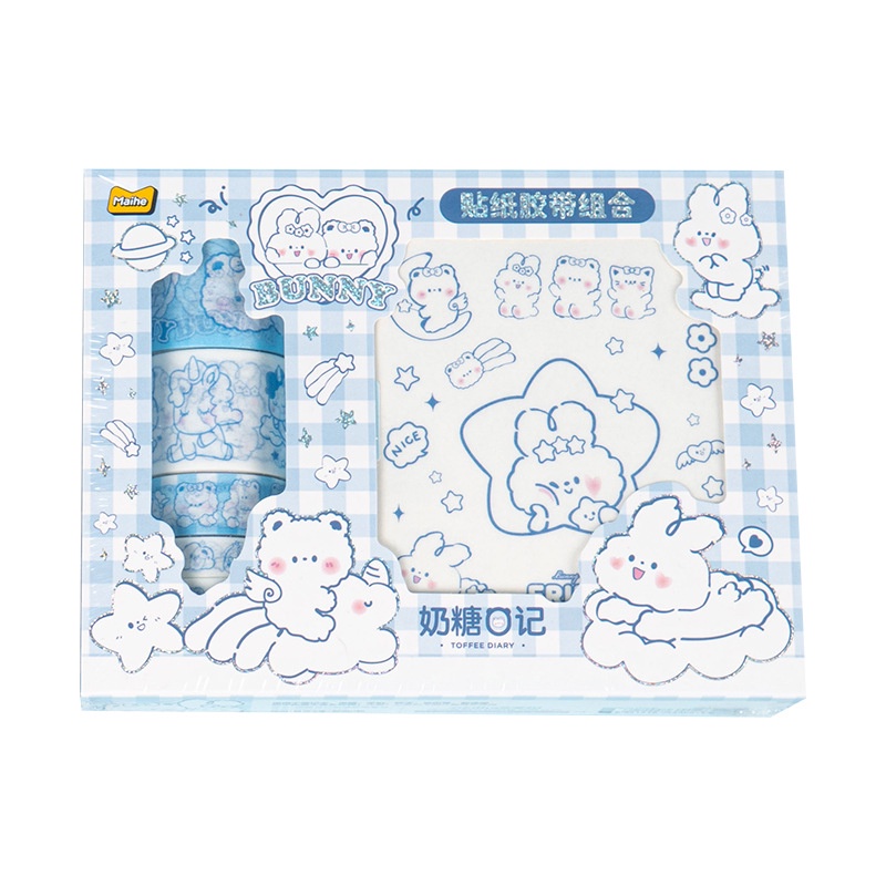 Hộp Sticker Hoạt Hình Thỏ Bunny Trắng Siêu Dễ Thương