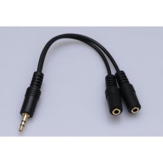 Jack chia âm thanh 1 ra 2 cổng audio 3.5 mm (Mạ vàng cao cấp) - Chia loa 1 ra 2, Cáp chia âm thanh từ 1 ra 2