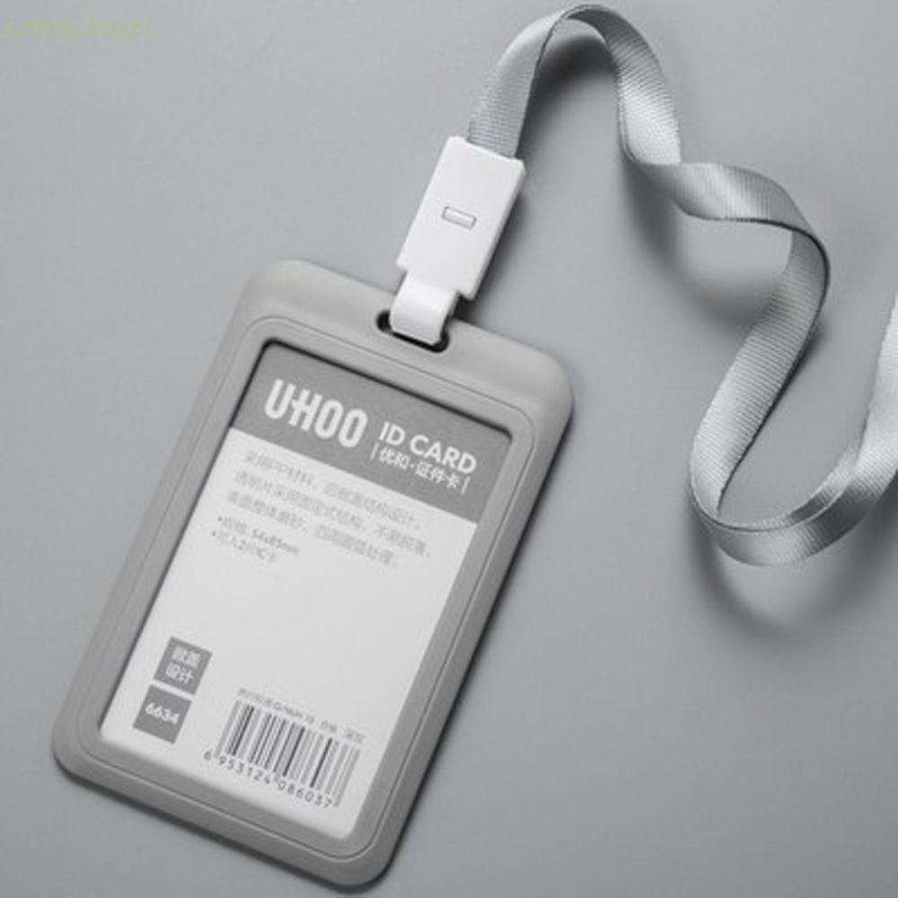 Bao đựng thẻ ID/ thẻ tên nhân viên/ thẻ đi xe buýt có khóa thu gọn kèm dây đeo nhiều màu sắc