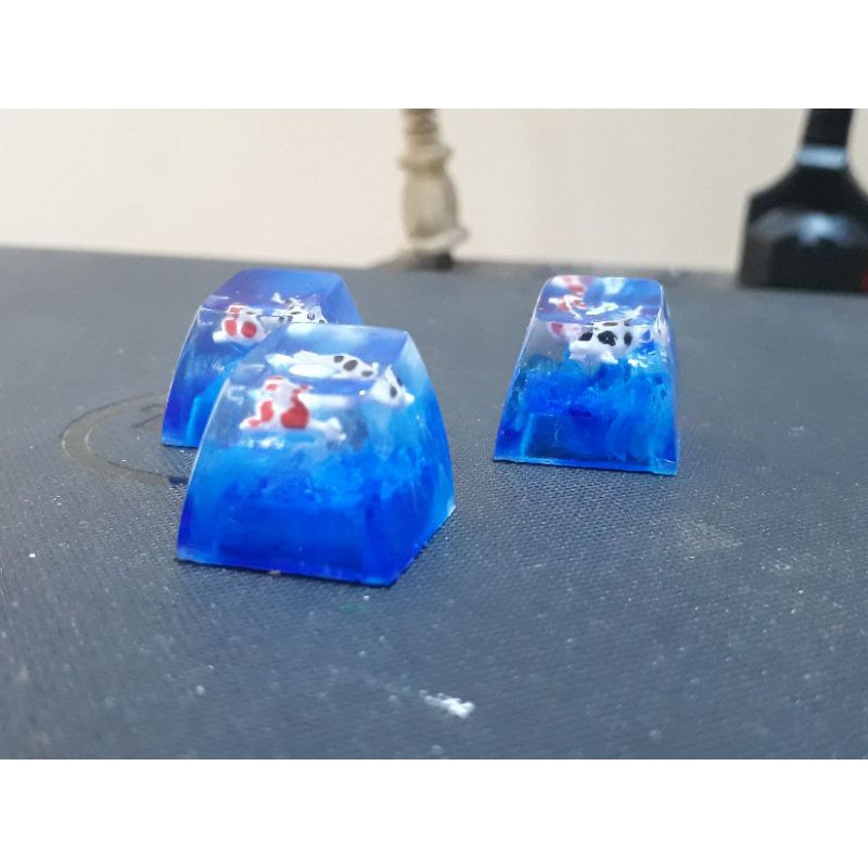 Keycap artisan cá koi SA R1 trang trí bàn phím cơ gaming.