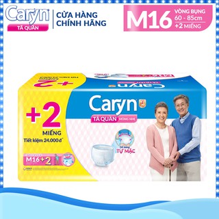 Tã quần Caryn loại Siêu Thấm Mỏng nhẹ M16/L14