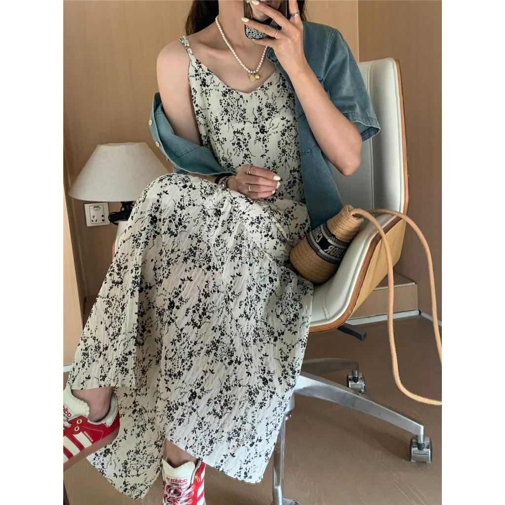 Đầm Hoa Hai Dây Mùa Hè Kiểu Pháp Mới 63617