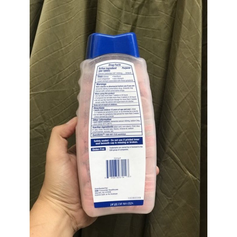 🍓Kẹo ngậm trị đau bao tử Tums 265 viên | Thế Giới Skin Care