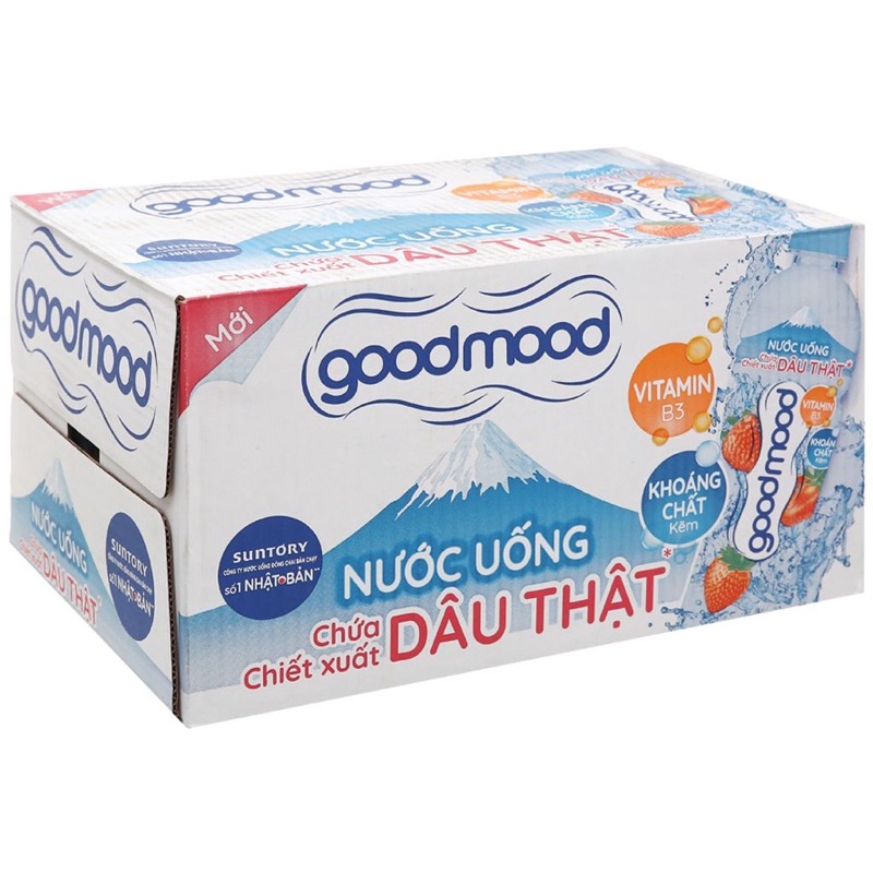 THÙNG 24 CHAI NƯỚC GOODMOOD VỊ CAM/ SỮA CHUA 455ML/ GOOD MOOD