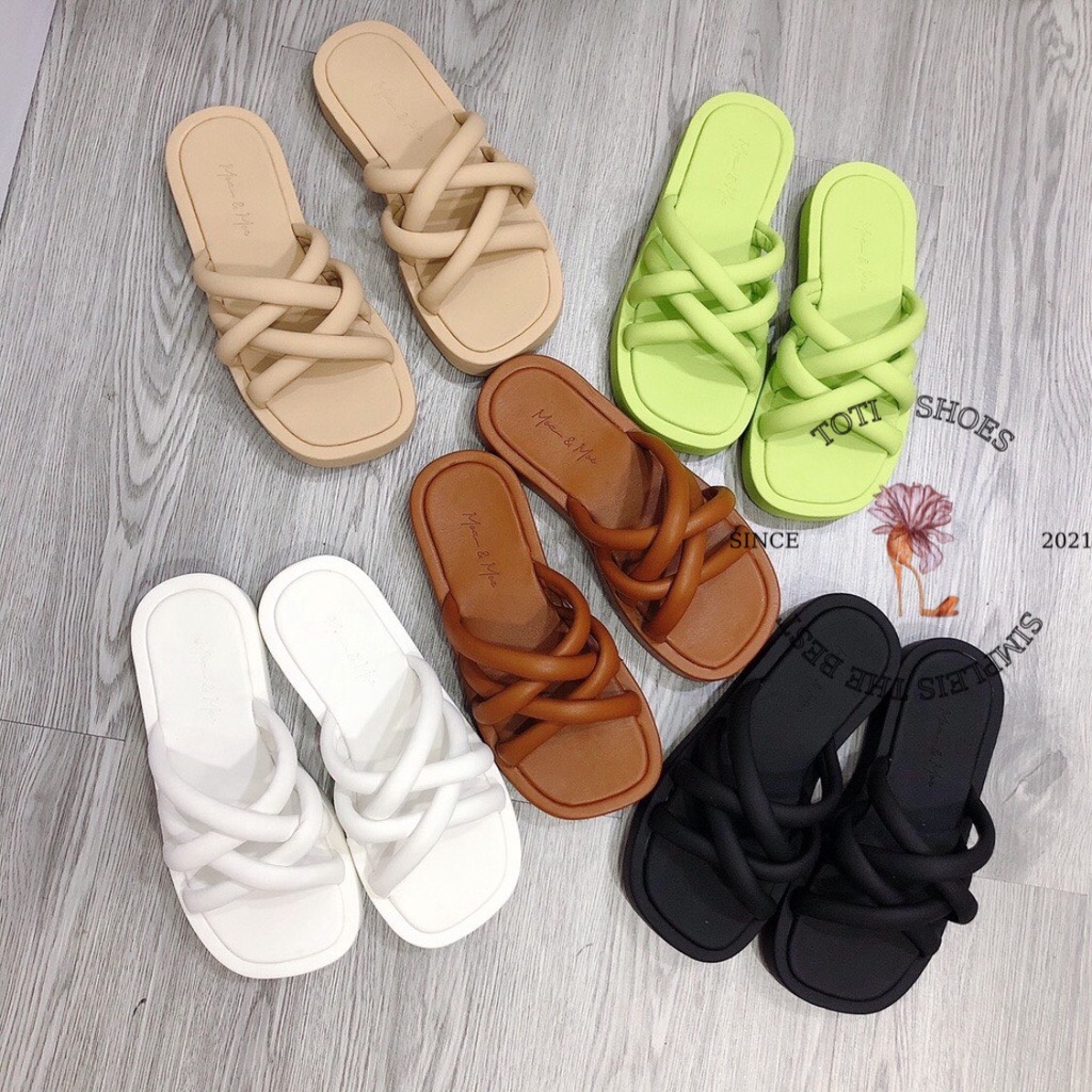 DÉP NỮ TOTIIE SHOES - DÉP THỜI TRANG XUỒNG PHONG CÁCH HIỆN ĐẠI QUAI NGANG XOẮN ĐẾ BẰNG D2206480