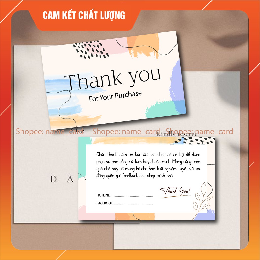 COMBO 100 card]thiệp cảm ơn, Thank you card, card visit