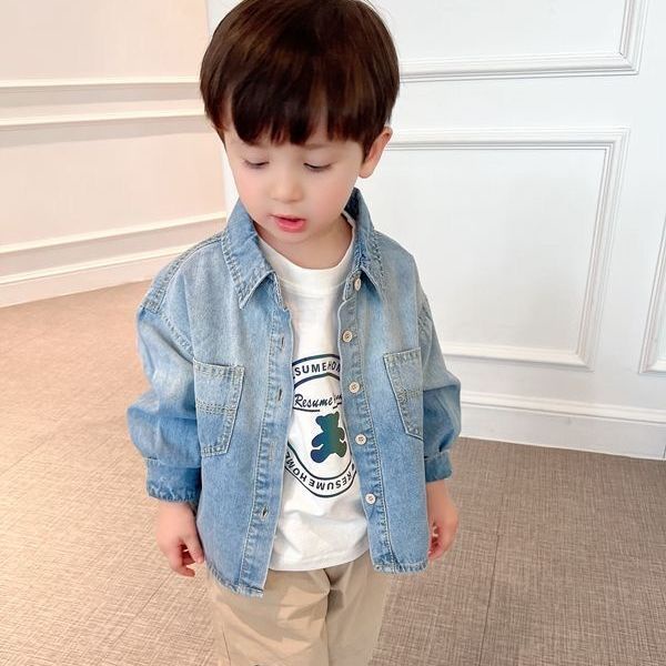 Áo Khoác Denim Mỏng Mềm Màu Gradient Cá Tính Cho Bé Trai