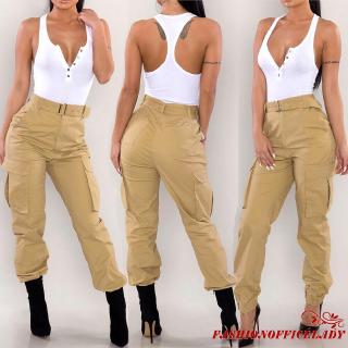 Quần jogger kiểu cargo quân đội dáng dài cho nữ