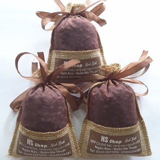 (Bán sỉ) Combo 03 Túi thơm hạt Cà phê tự nhiên(100gr) khử mùi ÔTÔ - NPP HS shop