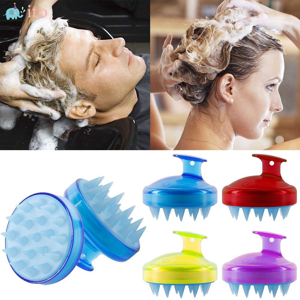 Bàn chải gội đầu mát xa bằng silicone tiện dụng