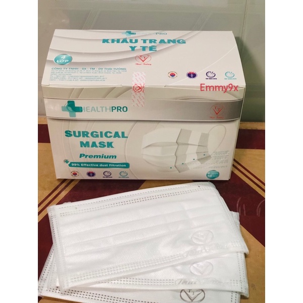 Khẩu trang y tế Thái Tường 4 lớp CÓ kháng khuẩn. Hộp 50 cái