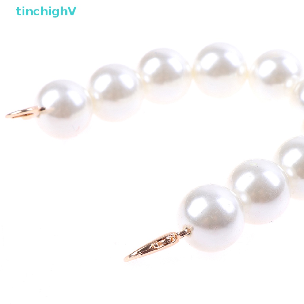 [TinchighV] 1x Dây Đeo Túi Xách Đính Ngọc Trai Nhân Tạo Khổng Lồ Có Tay Cầm Trên Kiểu Cổ Điển DIY