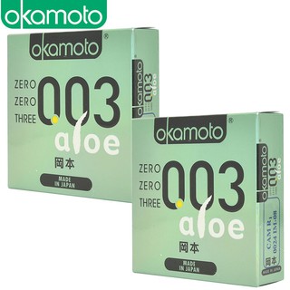 Bao cao su okamoto 0.03 aloe. tinh chất lô hội hộp 3 cái - madein nhật bản