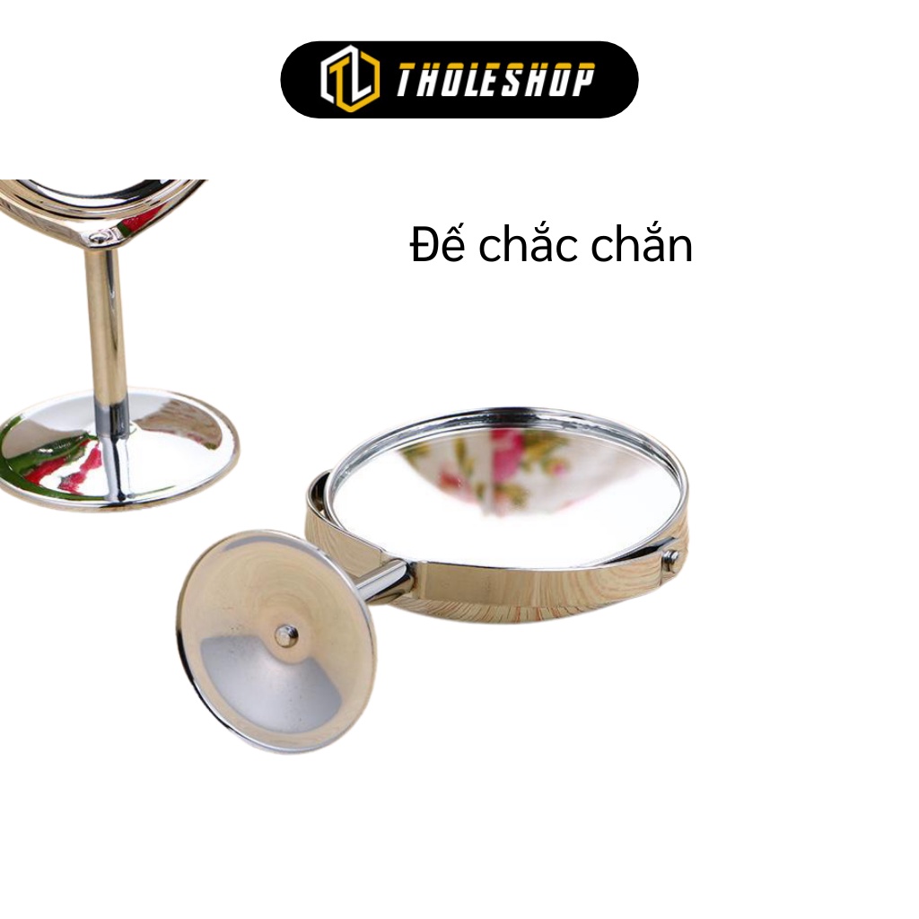 Gương Trang Điểm - Gương Tròn Để Bàn 2 Mặt Xoay 360 độ Tiện Lợi, Kính Chất Lượng 3561