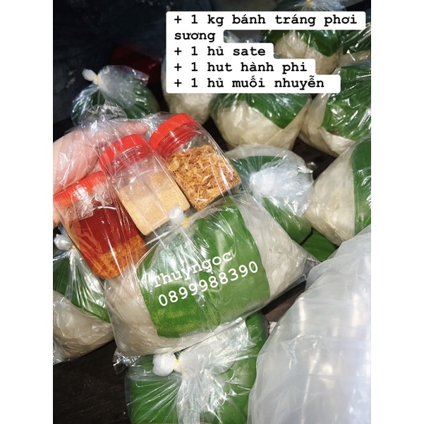 BÁNH TRÁNG RÌA PHƠI SƯƠNG 1KG + SATE+ MUỐI NHUYỄN