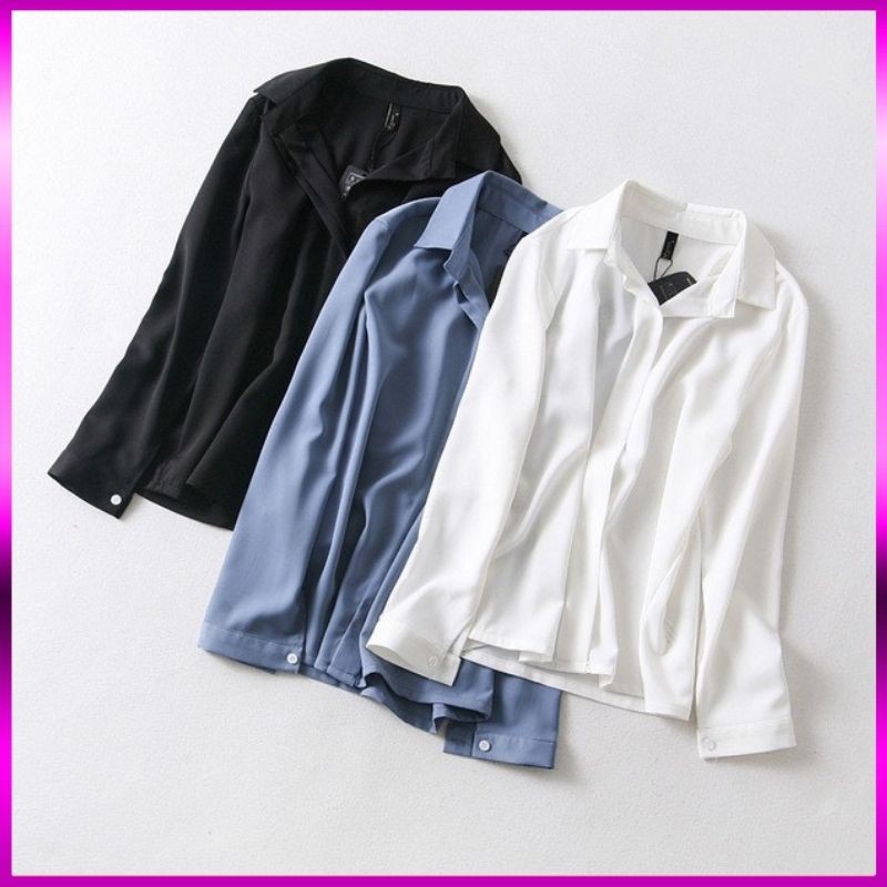 Áo sơ mi lụa 💖 Áo sơ mi nữ cổ Đức 💖 Áo sơ mi công sở cao cấp nhiều màu | BigBuy360 - bigbuy360.vn