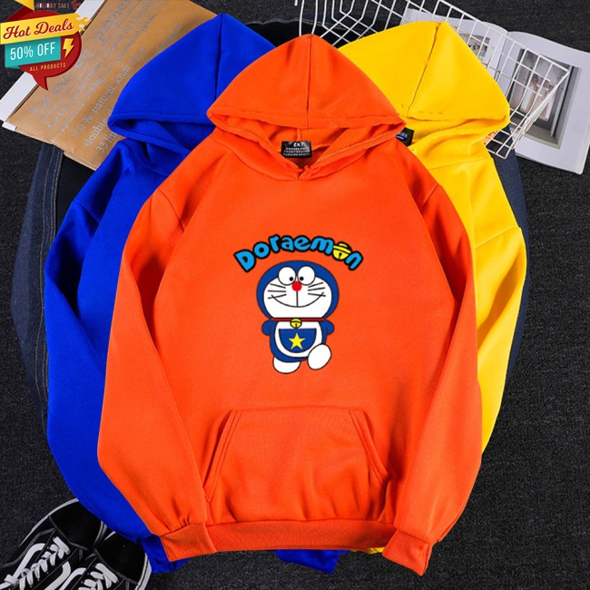 ✨áo trùm đầu✨Áo hoodie in hình Doraemon thời trang dễ thương | BigBuy360 - bigbuy360.vn