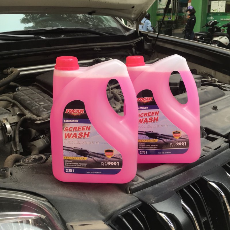 Nước rửa kính ô tô FOCAR Summer Screen Wash màu hồng can 2,75L (Số lượng 2)