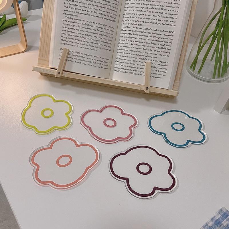 Đế Lót Ly Bằng Acrylic Hình Hoa Đáng Yêu Phong Cách Hàn Quốc