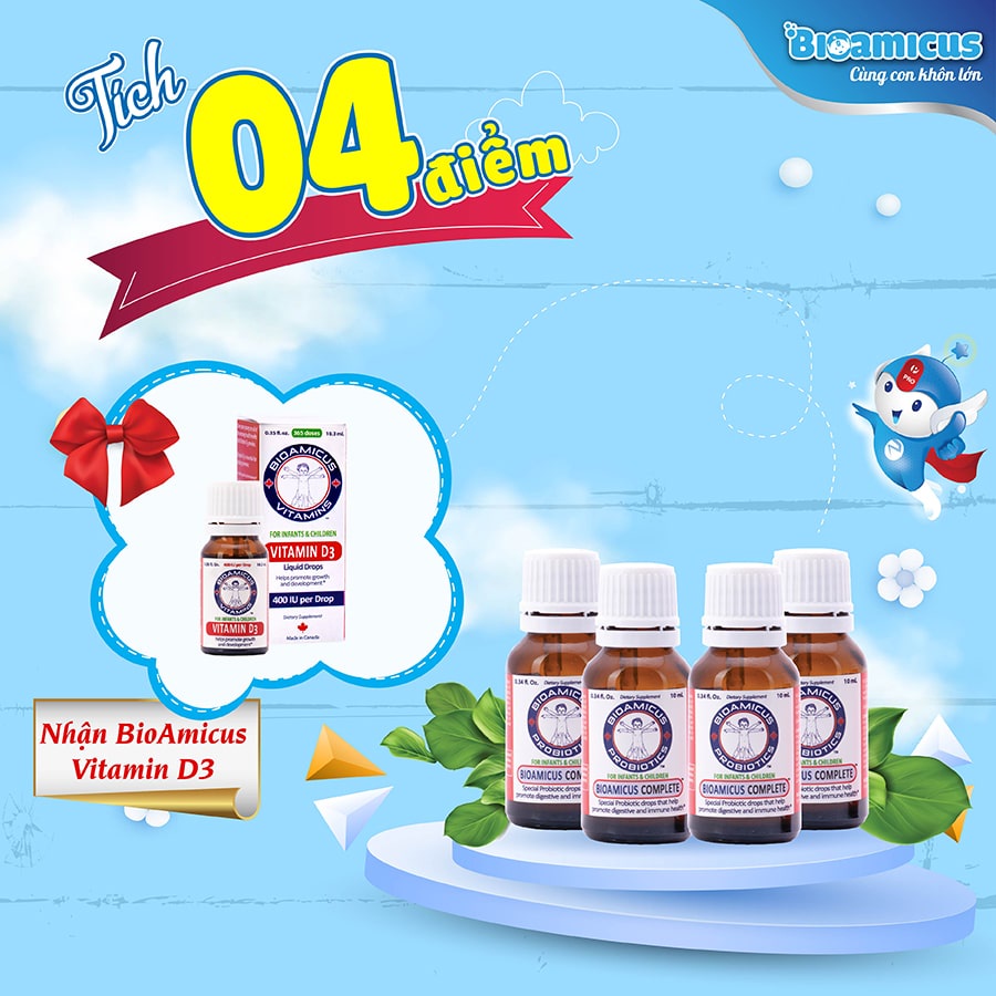 Men vi sinh Bioamicus Complete Siro Tăng đề kháng Men tiêu hoá cho bé hộp 10ml