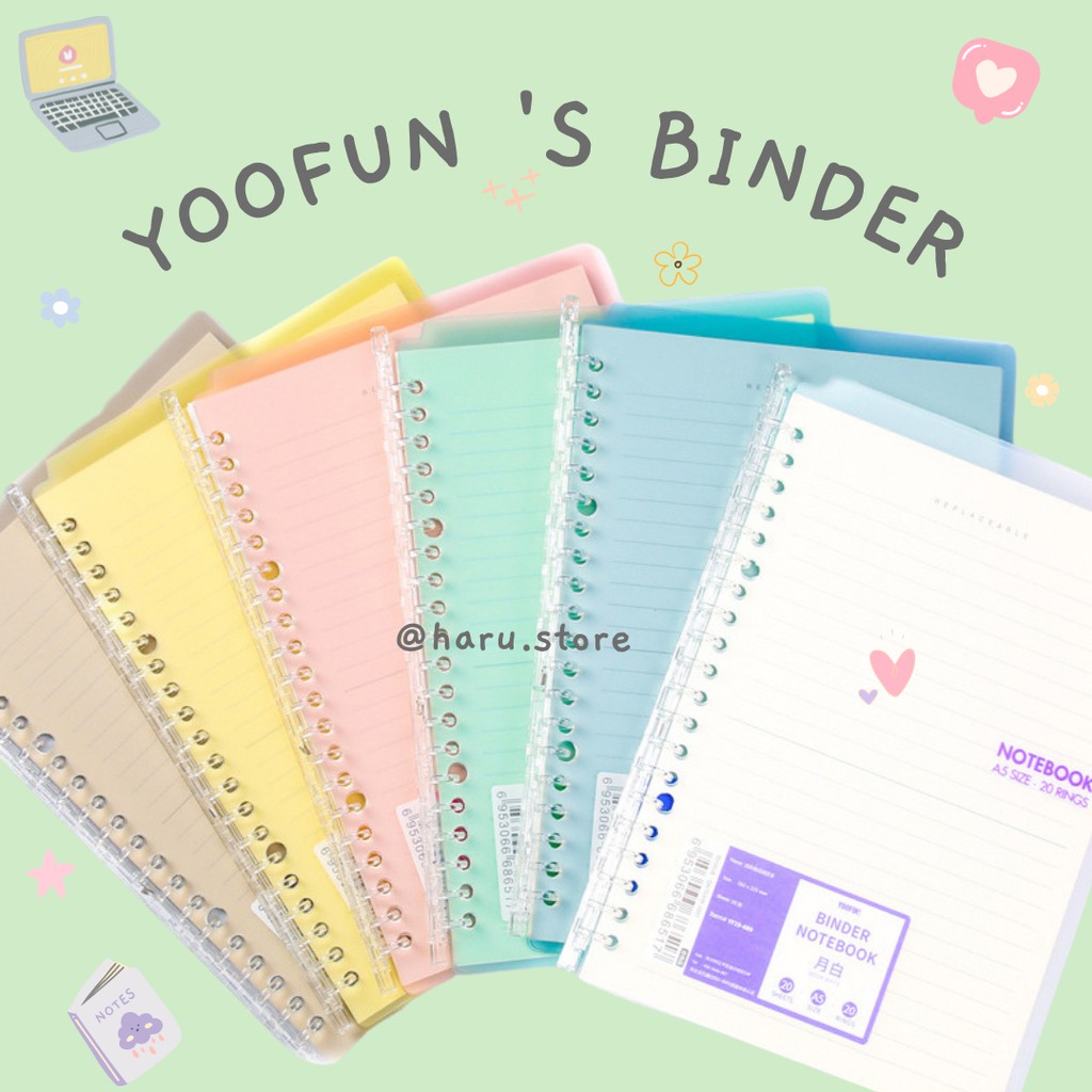 [BINDER] Sổ Còng / Lò Xo nhựa YOOFUN / Giấy Refill size B5 / A5