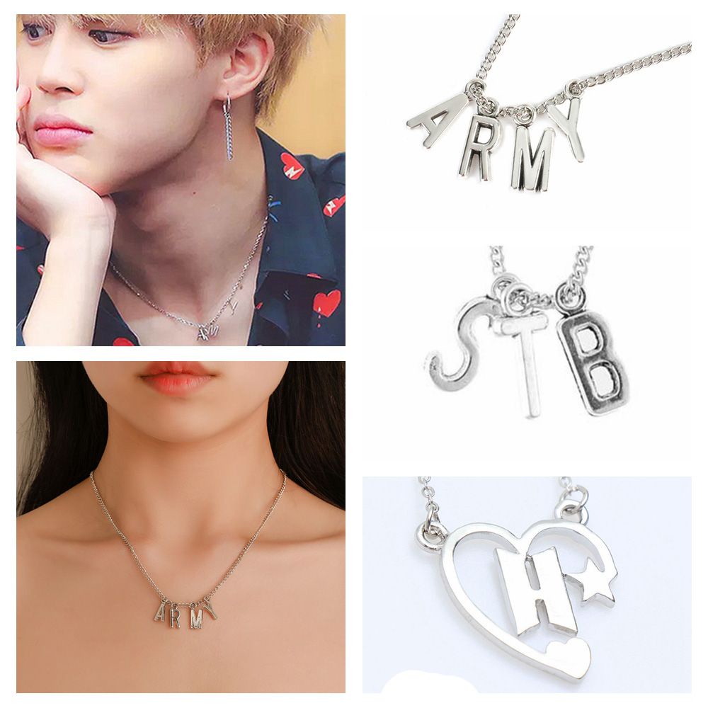 Vòng cổ Mặt Có Khắc Chữ BT21 Thời Trang Dễ Thương Cho Fan BTS