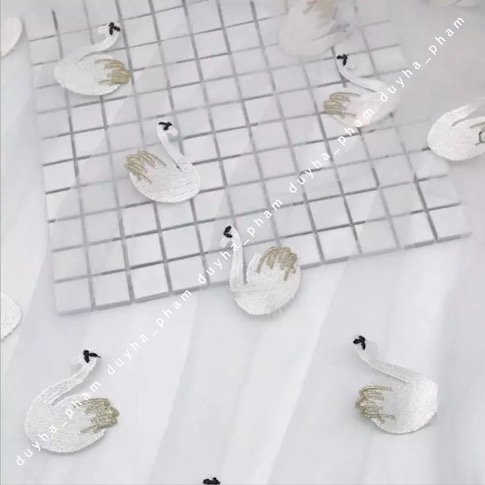 🦢VẢI LƯỚI THÊU HÌNH THIÊN NGA XINH XẮN 🦢