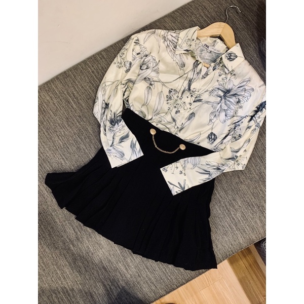 Short váy (skort) xếp ly Zara TQXK