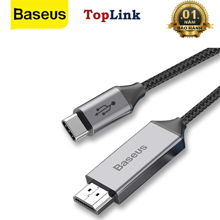 [Mã ELHACE giảm 4% đơn 300K] Cáp chuyển USB Type C sang HDMI Baseus Thunderbolt 3 chất lượng Video 4K 60hz - TopLink