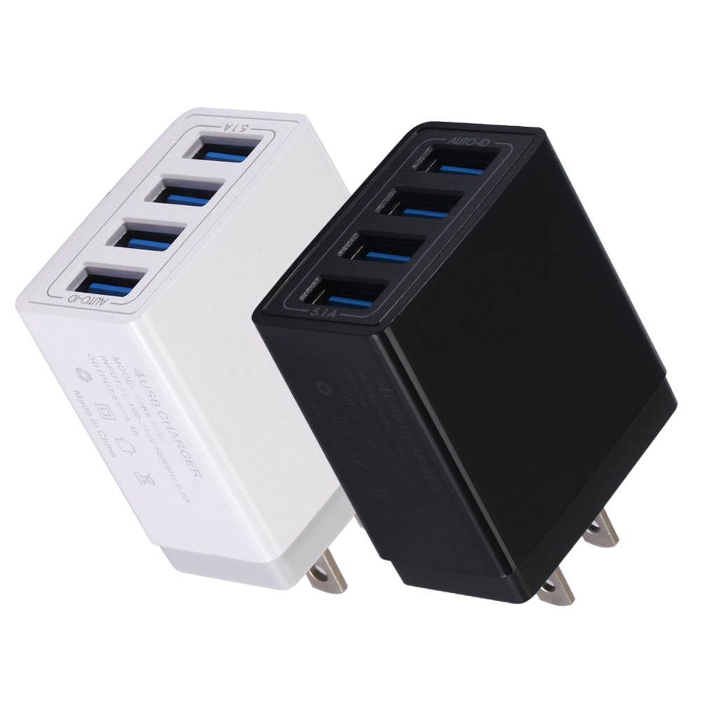 Set 2 Cốc Sạc Nhanh 4 Cổng Usb Tiện Dụng Khi Đi Du Lịch