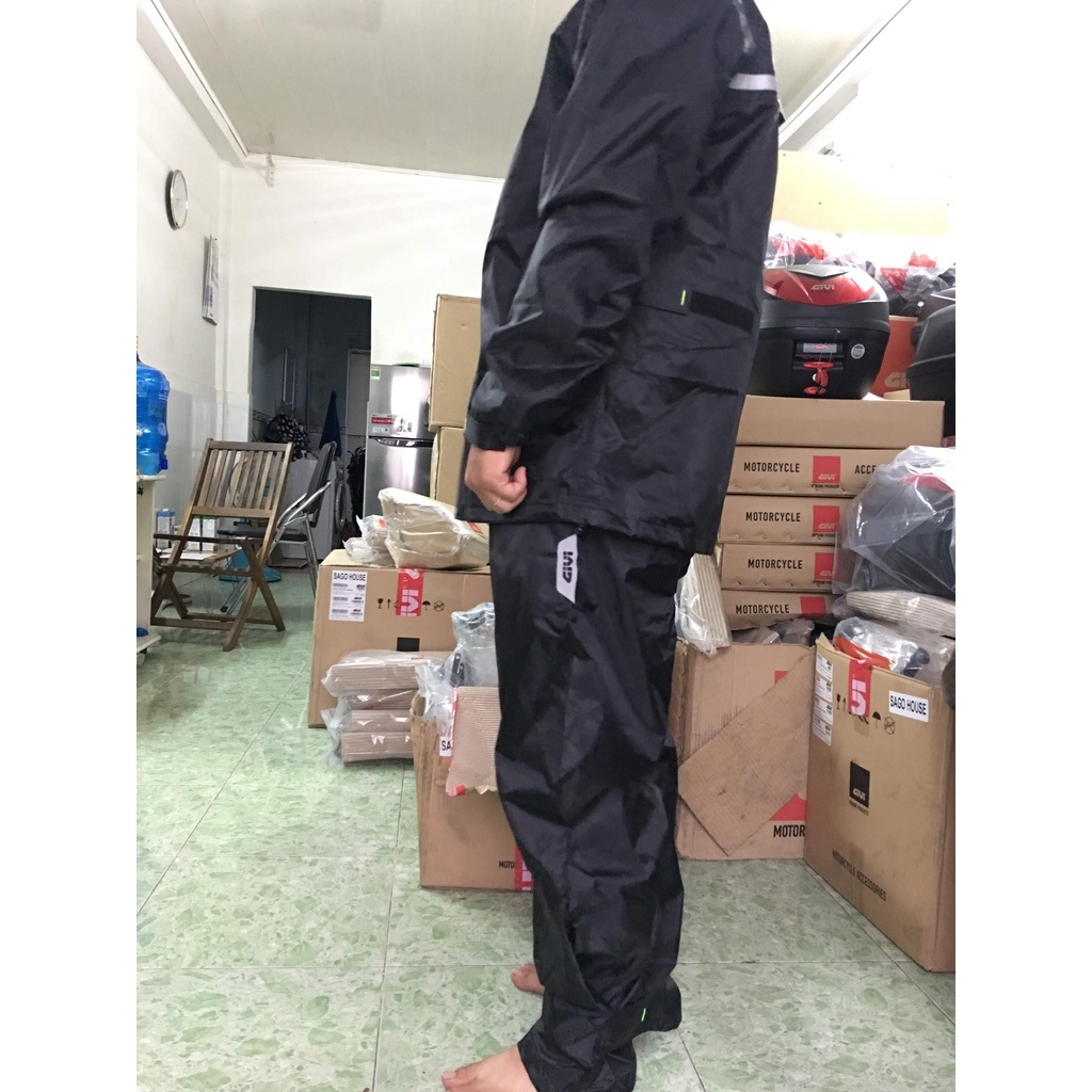 Áo mưa bộ Givi, mẫu RRS04 Rain Suit, bộ áo mưa chống thấm tuyệt đối, hàng Givi chính hãng, mới 100%