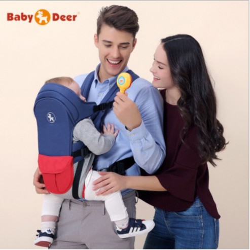 Địu em bé 6 tư thế Baby Deer vải contton thoáng khí cho trẻ sơ sinh từ 0 - 24 tháng đai an toàn cho bé