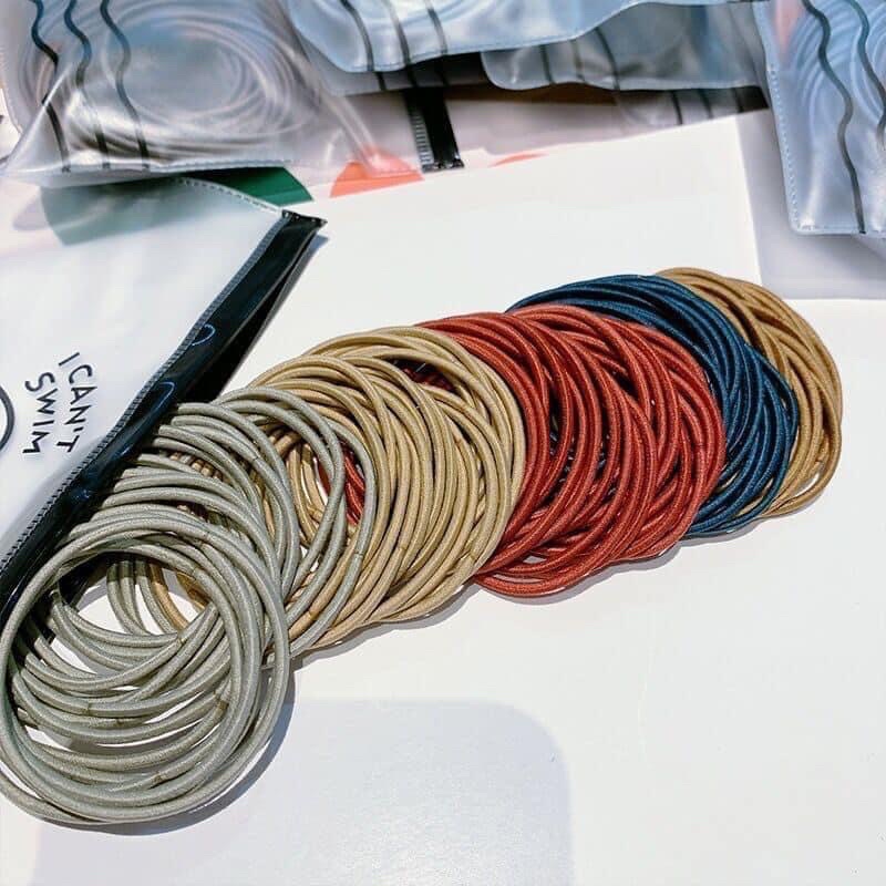 Túi Zip Set 100 Sợi Thun Cột Tóc