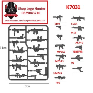 Army minifigures phụ kiện Lính : vũ khí hiện đại các loại K 3031 Scar light m16
