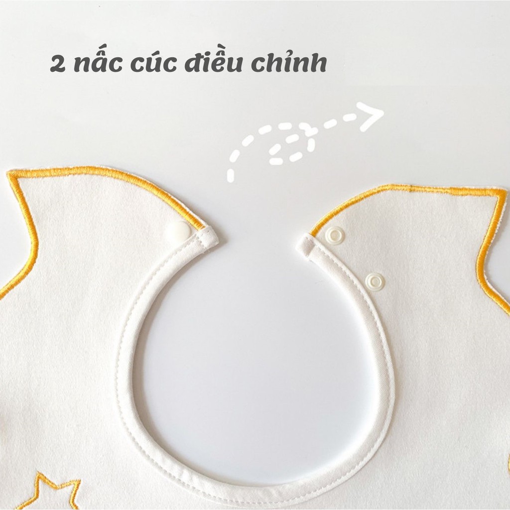 Set 3 yếm cổ tròn cotton cao cấp chống thấm nước phong cách hàn quốc Mimo Baby cho bé YC01