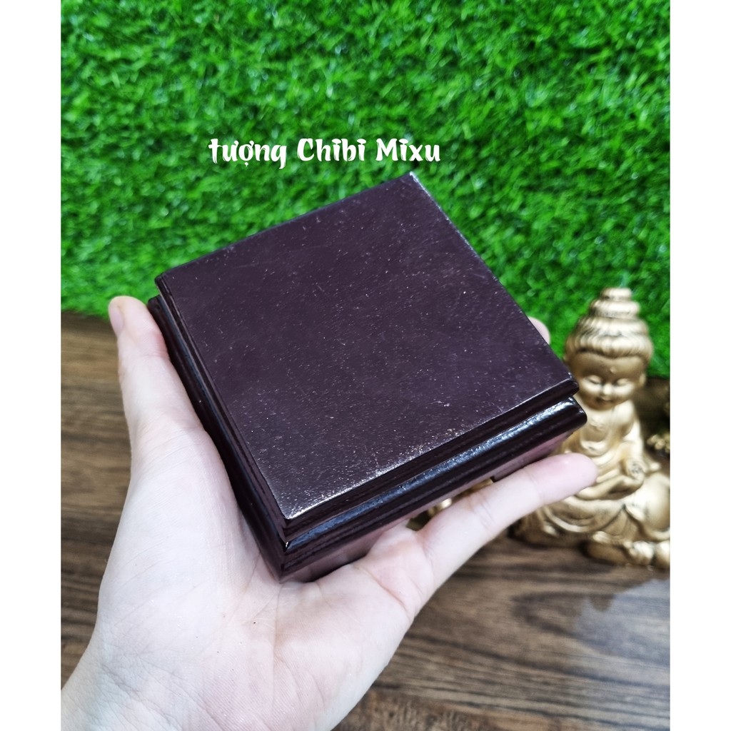 Chân đế vuông 8cm cao 4cm giả gỗ