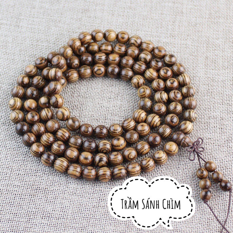 [Trầm hương 100% - Hàng loại I] Vòng tay trầm hương cao cấp 108 hạt - MH660