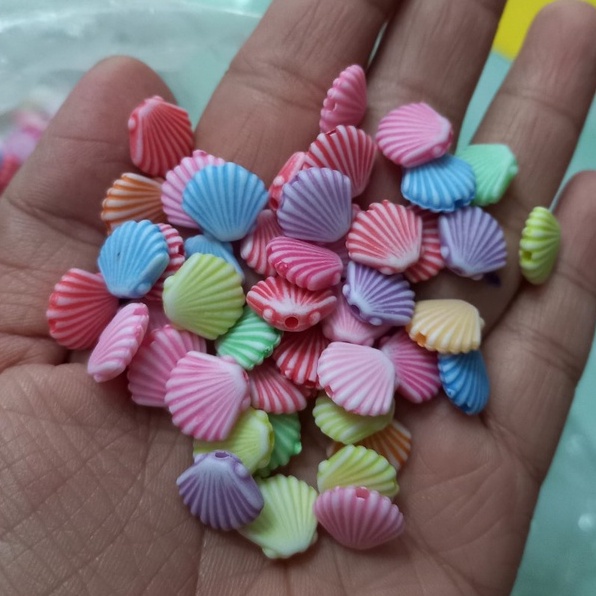 10/25/50gam Hạt Nhựa Hình Vỏ Sò Dùng Làm Phụ Kiện Thời Trang
